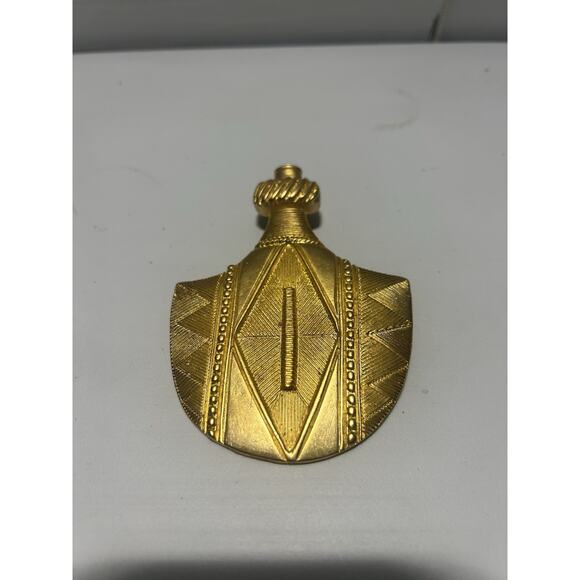 Vintage Unsigned Jean Louis Scherrer Gold-Tone Etruscan Style Pendant Large - Picture 2 of 3